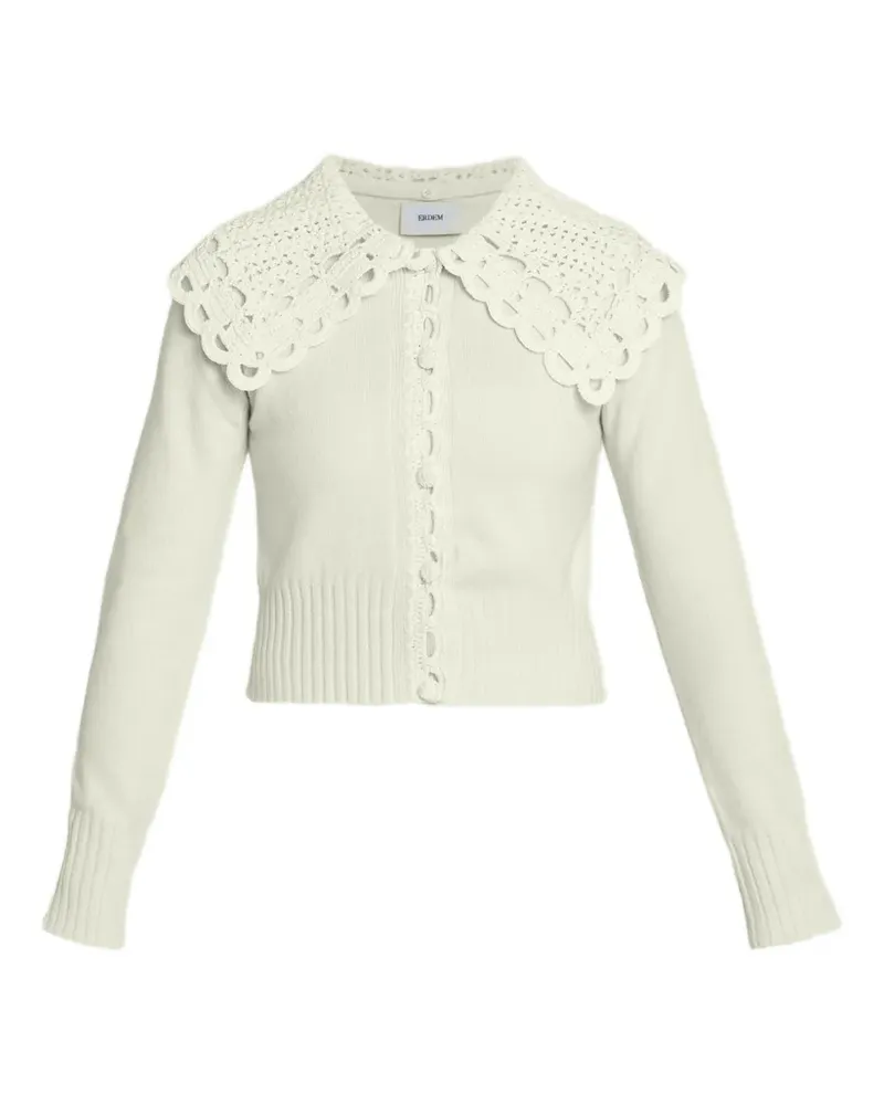 Erdem crochet-collar cardigan - Nude Nude