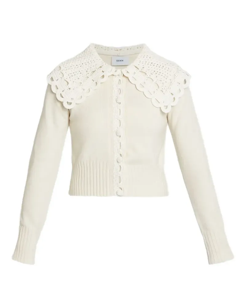 Erdem crochet-collar cardigan - Nude Nude