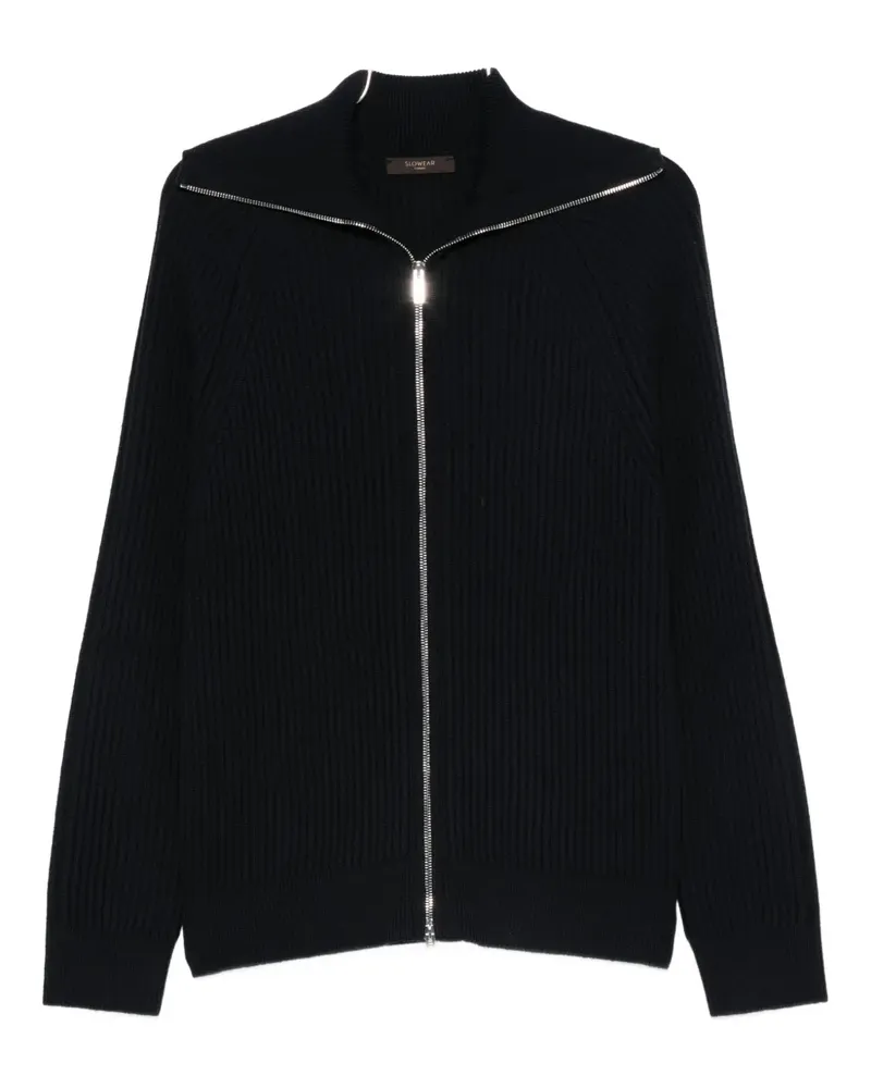 Zanone Cardigan mit Reißverschluss - Schwarz Schwarz