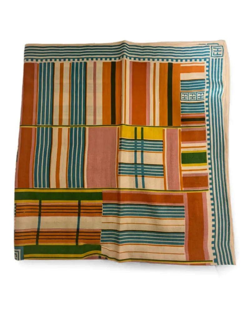 Friendly Hunting geometric-print scarf - Orange Orange
