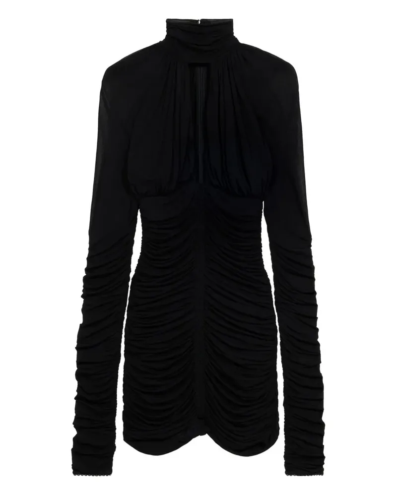 Blumarine Minikleid mit Raffungen - Schwarz Schwarz