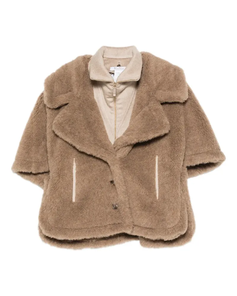Max Mara Teddy-Cape aus Wolle und Alpaka - Braun Braun