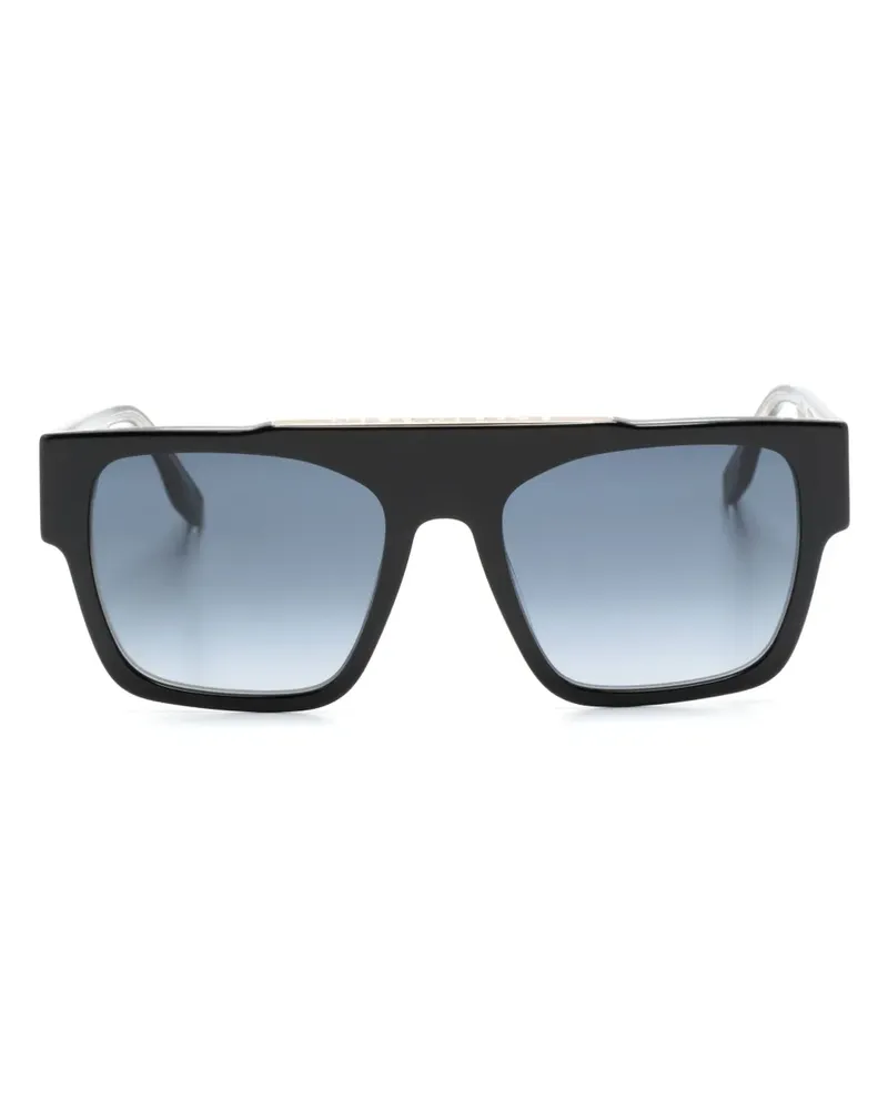 Marc Jacobs Eckige Sonnenbrille mit Logo-Print - Schwarz Schwarz
