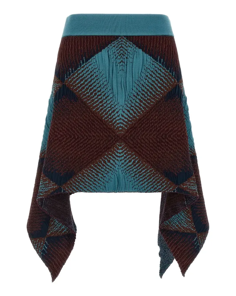 KIKO KOSTADINOV Ikat Argyle asymmetric skirt - Blau Blau