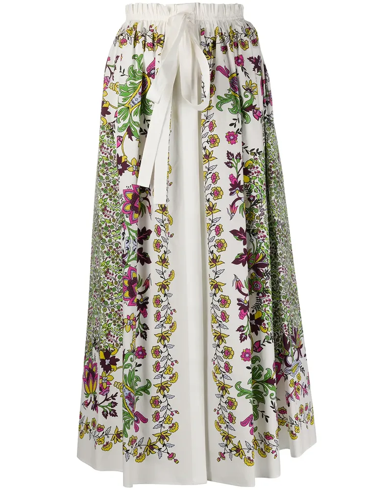 Givenchy Midirock mit Blumen-Print - Weiß Weiß