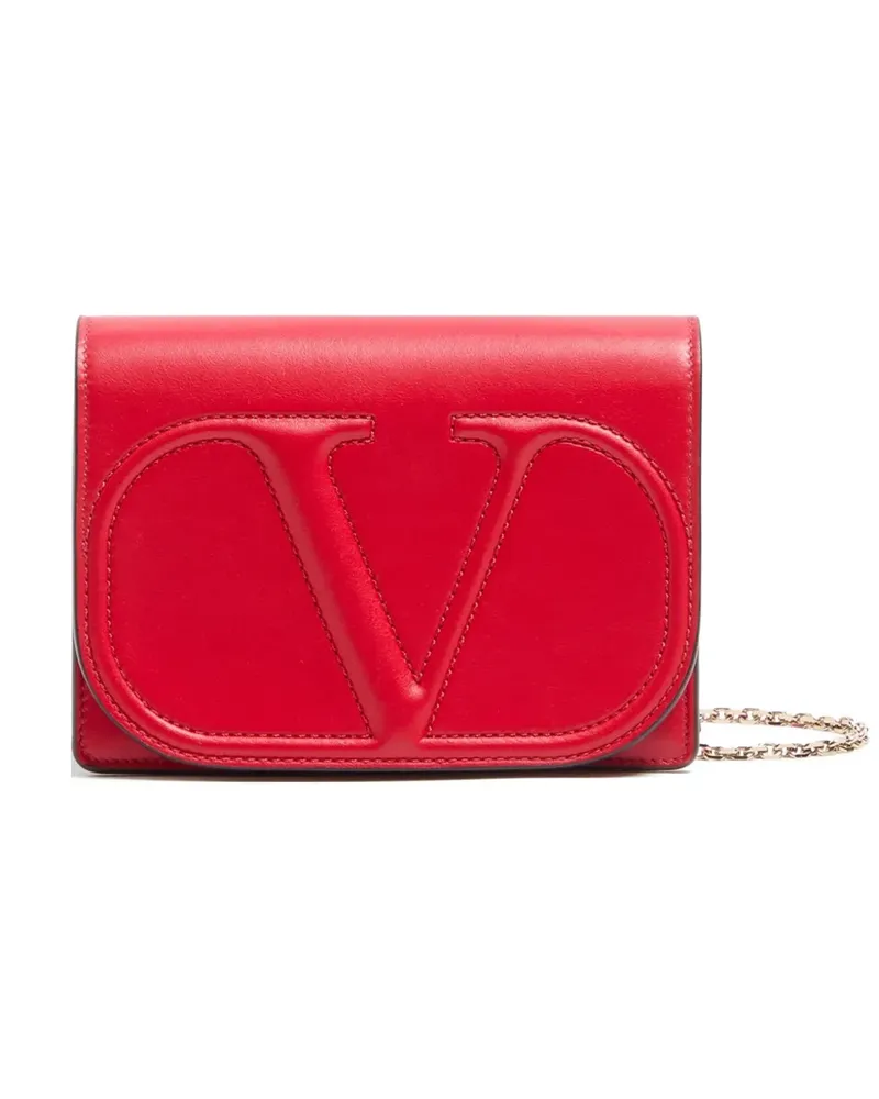 Valentino Garavani VLogo Walk Clutch aus Kalbsleder - Rot Rot