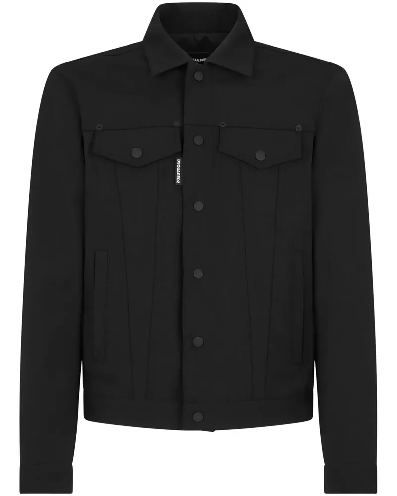 Dsquared2 Hemdjacke mit Knopfleiste - Schwarz Schwarz