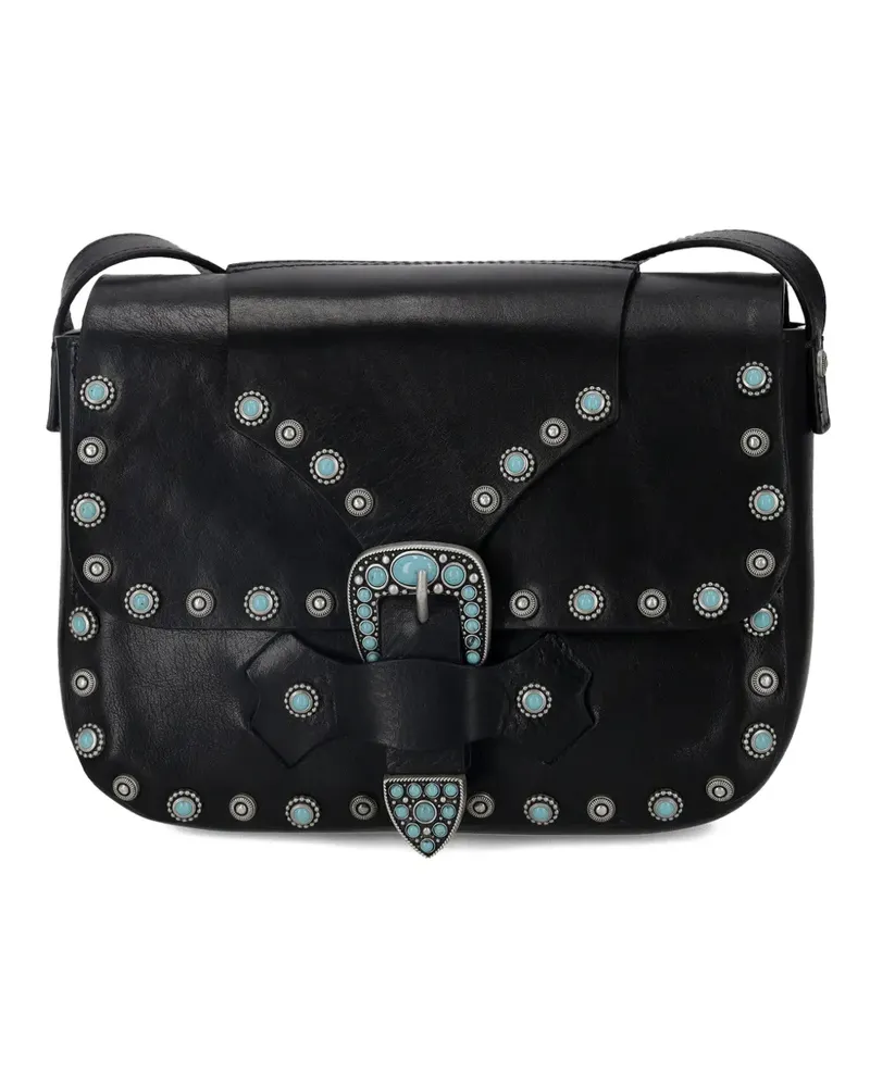 Fortela Kaya leather cross body bag - Schwarz Schwarz