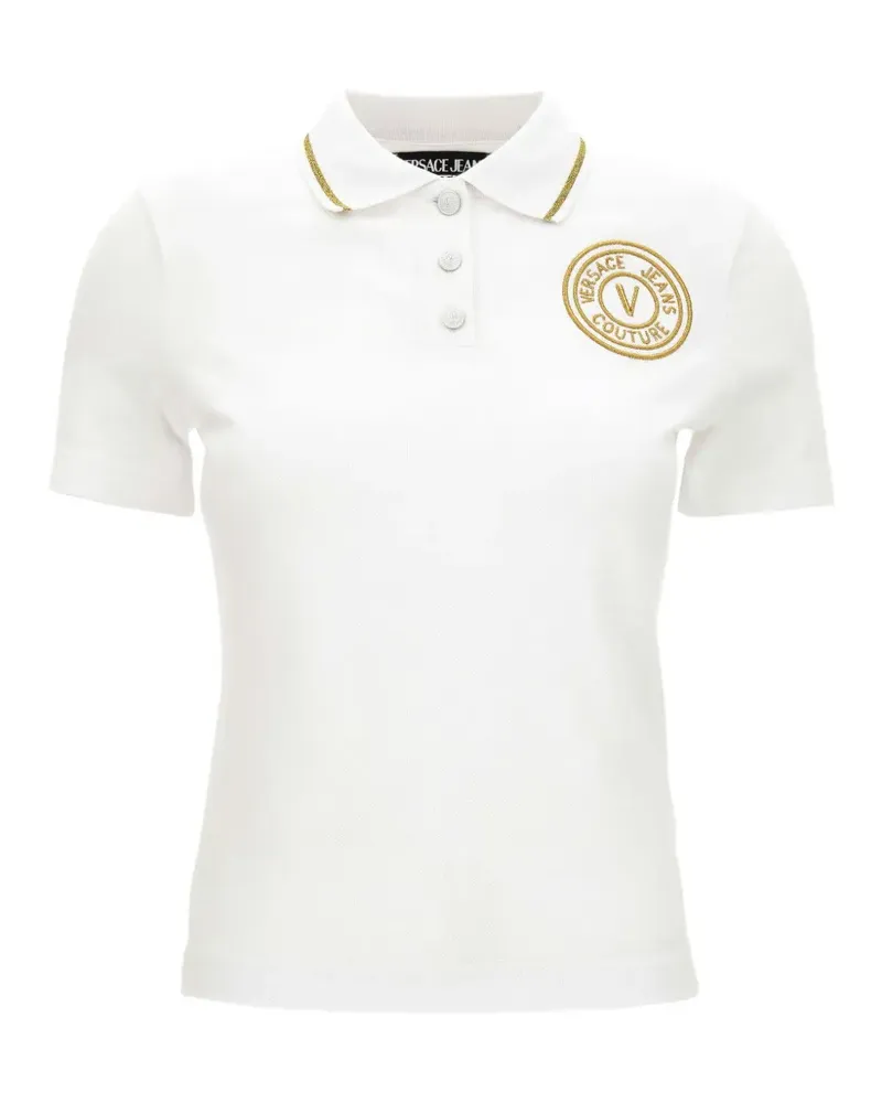Versace Jeans Besticktes Polo Pony Poloshirt - Weiß Weiß