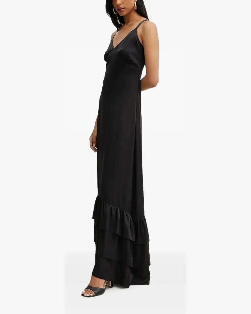Silvian Heach Maxikleid mit Rüschen - Schwarz Schwarz