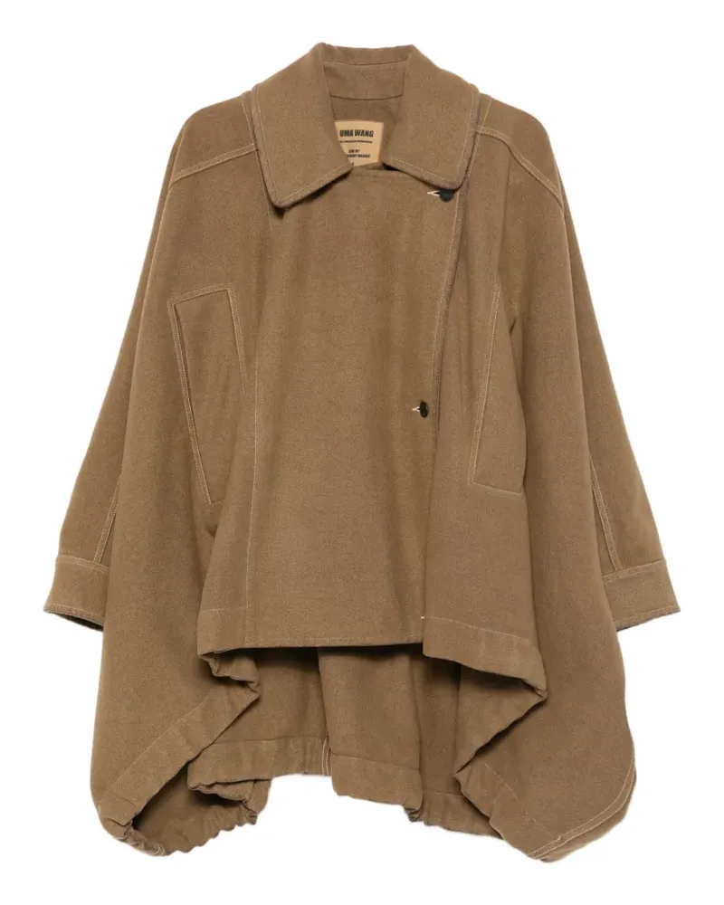 Uma Wang Oversized-Cape mit asymmetrischem Saum - Braun Braun