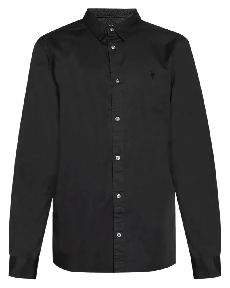 AllSaints Hawthorne Hemd - Schwarz Schwarz
