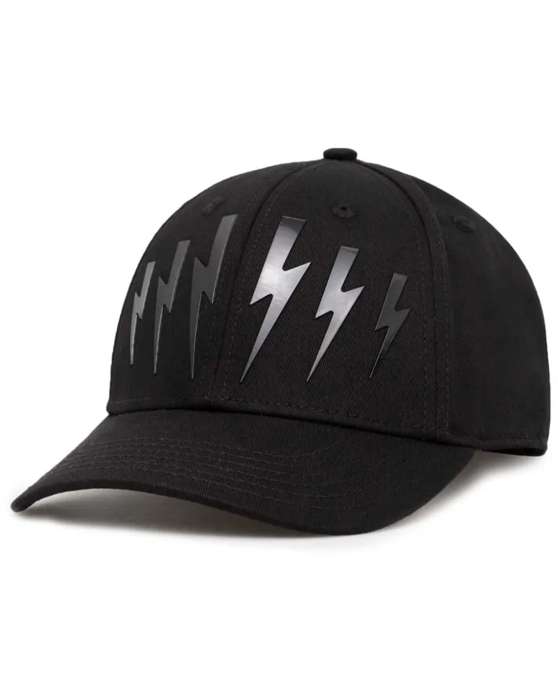 Neil Barrett Baseballkappe mit Blitz-Applikation - Schwarz Schwarz