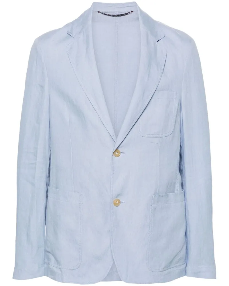 Canali Einreihiges Sakko aus Leinen - Blau Blau
