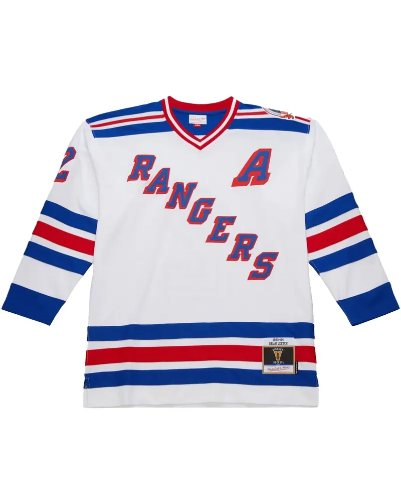 Mitchell & Ness 1993/94 Brian Leetch New York Rangers Power Play "White" Trikot - Weiß Weiß