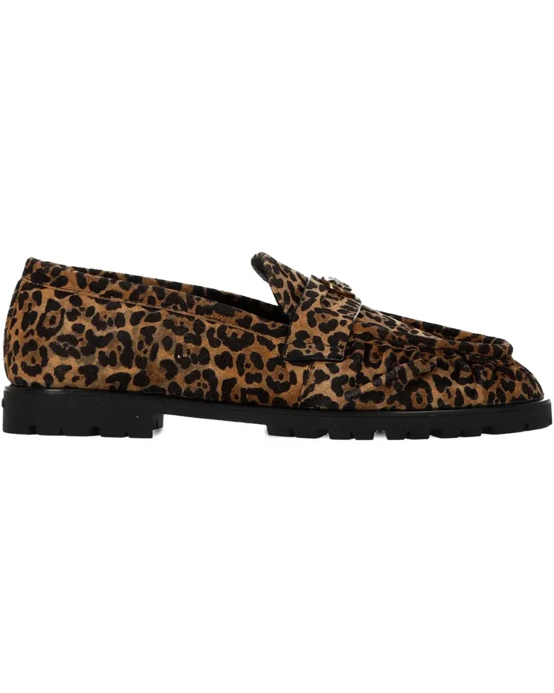 Pinko leopard-print tassel loafers - Braun Braun