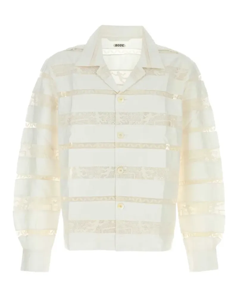 BODE lace-panelled shirt - Weiß Weiß