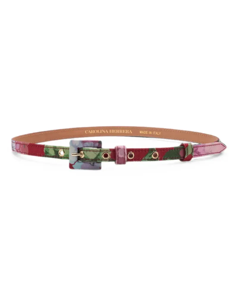 Carolina Herrera New York hydrangea-print skinny belt - Rot Rot