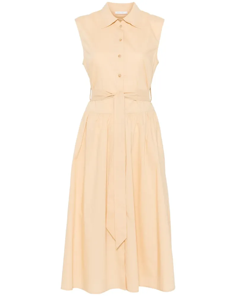 Patrizia Pepe Midikleid aus Popeline - Nude Nude