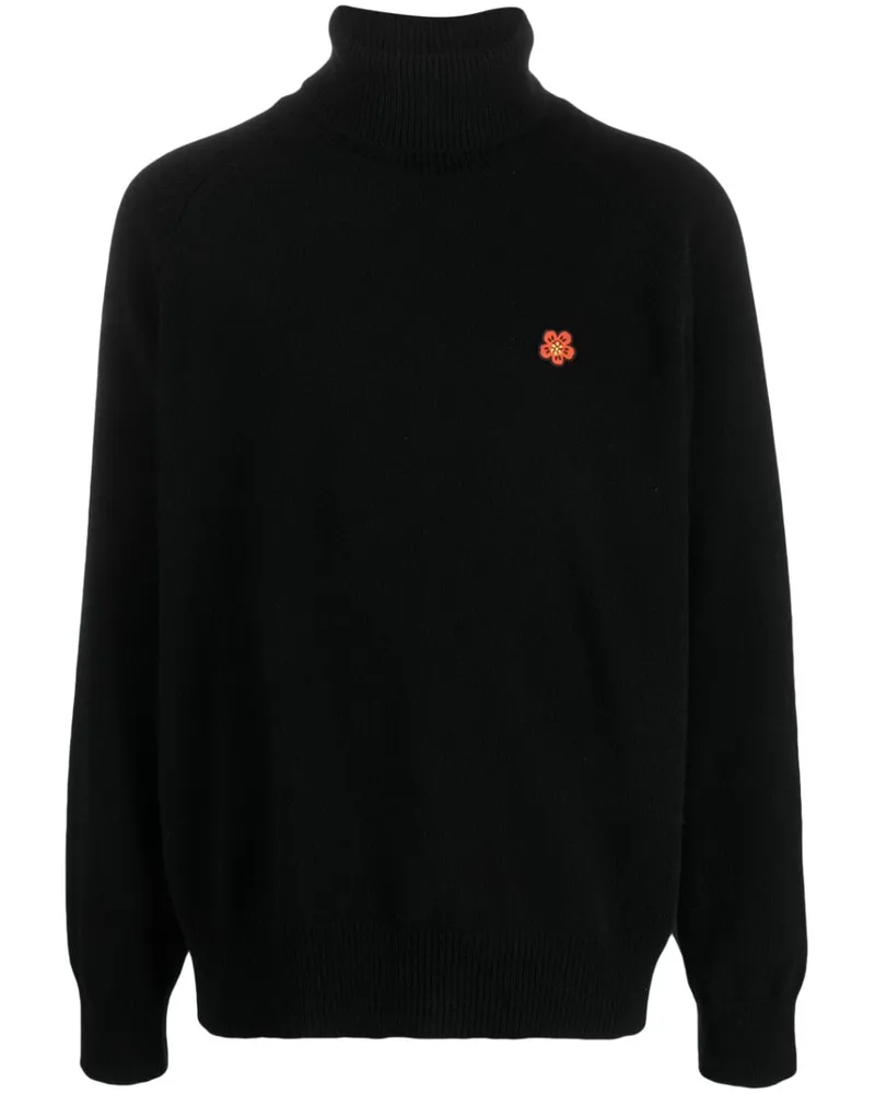 Kenzo Pullover mit Boke Flower-Patch - Schwarz Schwarz