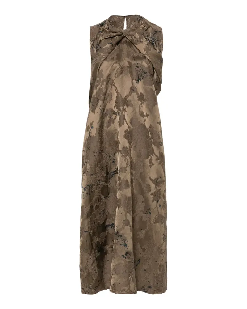 Uma Wang Maxikleid mit Print - Braun Braun