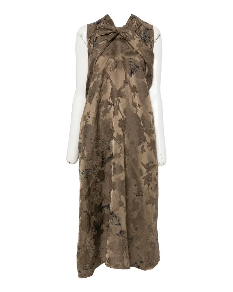 Uma Wang floral-print draped maxi dress - Braun Braun