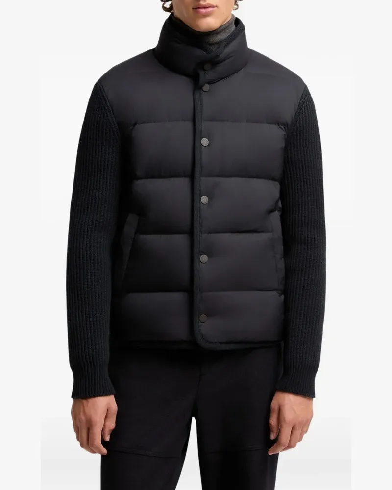 Moncler Gefütterte Jacke mit Kontrasteinsätzen - Schwarz Schwarz