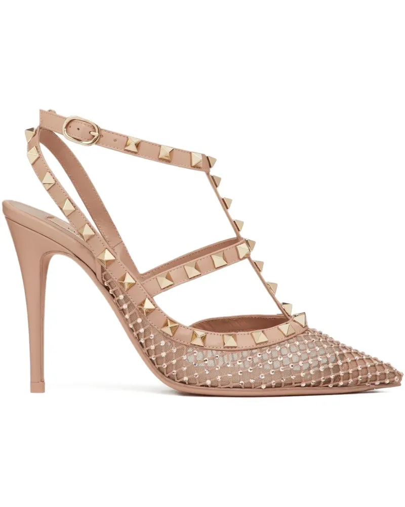 Valentino Garavani Rockstud Mesh-Pumps 100mm - Nude Nude
