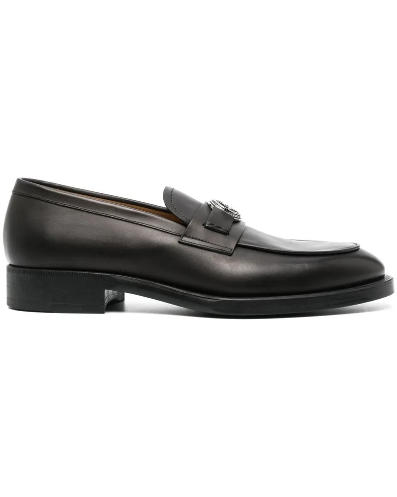 Giorgio Armani Loafer mit Logo-Schild Schwarz