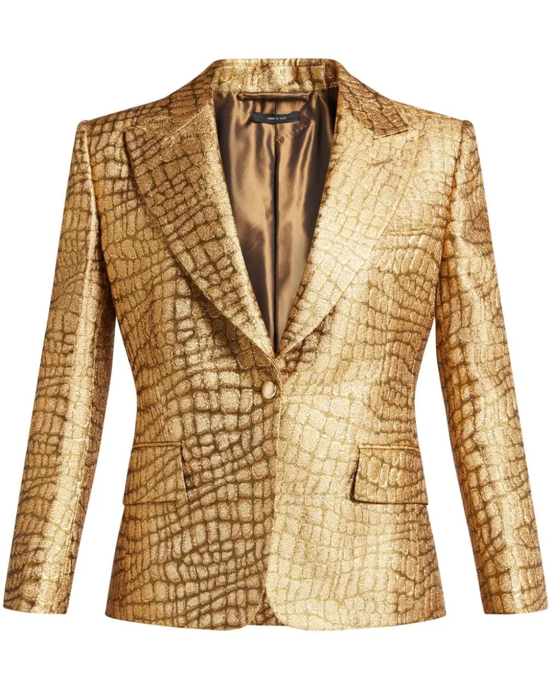 Tom Ford Blazer in Schlangenlederoptik - Gold Gold