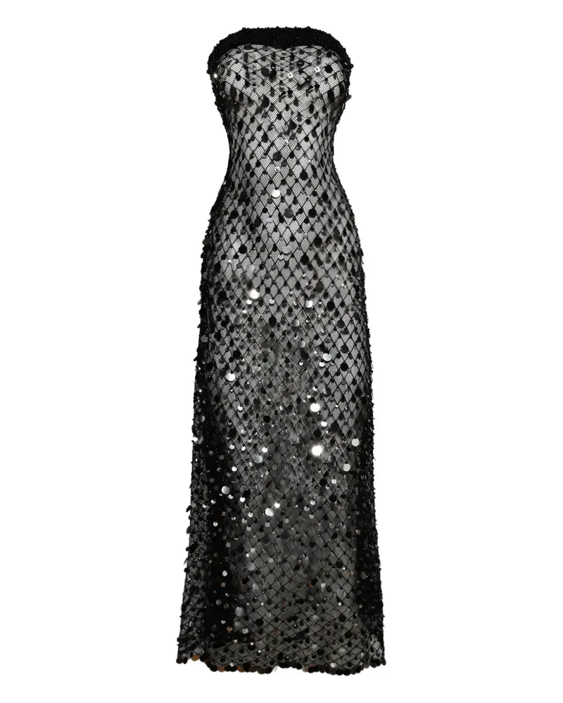 Roberta Einer Midikleid mit Pailletten - Schwarz Schwarz