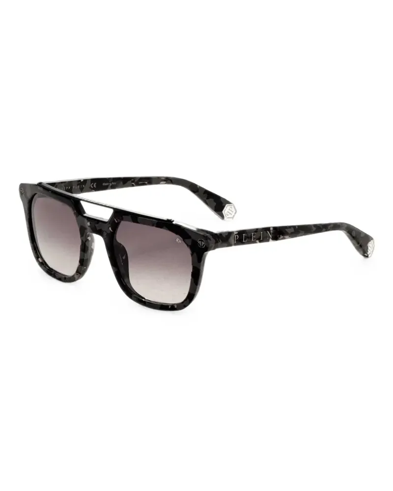 Philipp Plein camouflage-print square-frame sunglasses - Schwarz Schwarz