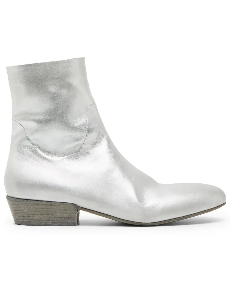 Marsèll Stiefeletten aus Metallic-Leder - Silber Silber