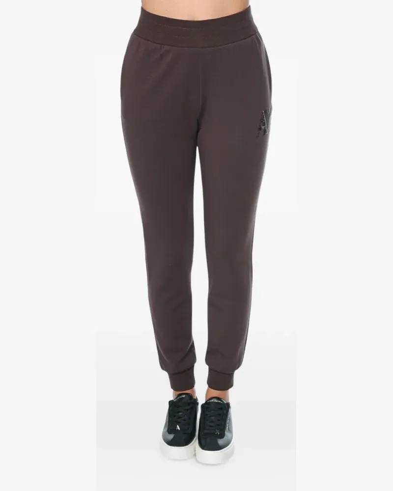 Armani Exchange sequin-logo track pants - Braun Braun
