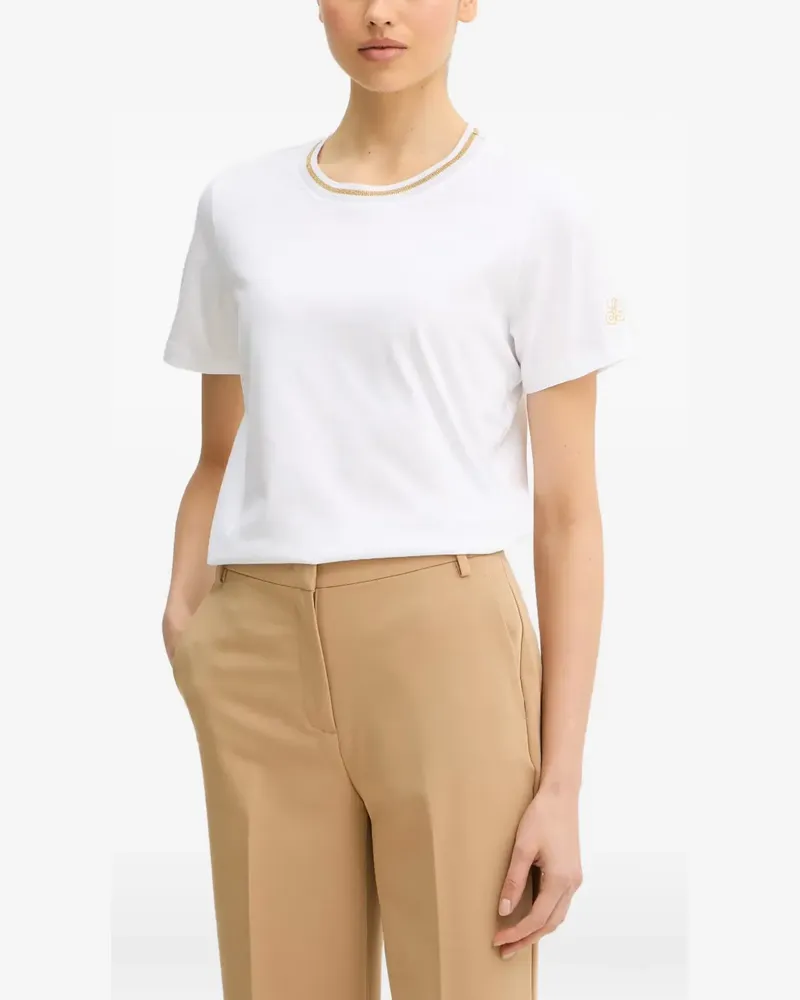 Luisa Spagnoli Balearica T-Shirt mit Lurex-Detail - Weiß Weiß