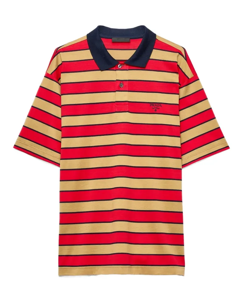 Prada Gestreiftes Poloshirt - Nude Nude