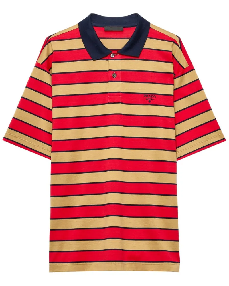 Prada Gestreiftes Poloshirt - Nude Nude
