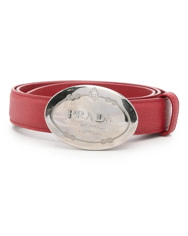 Prada logo-buckle belt - Rot Rot