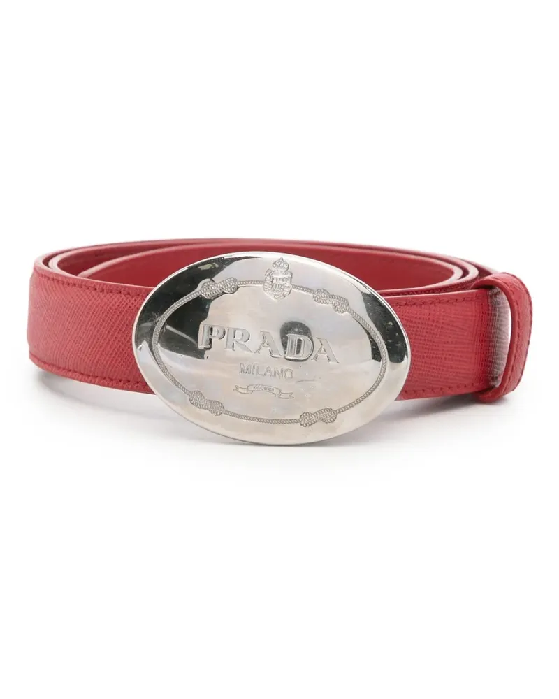 Prada logo-buckle belt - Rot Rot