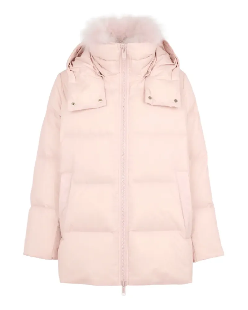 Yves Salomon Daunenjacke mit Shearling-Besatz - Rosa Rosa