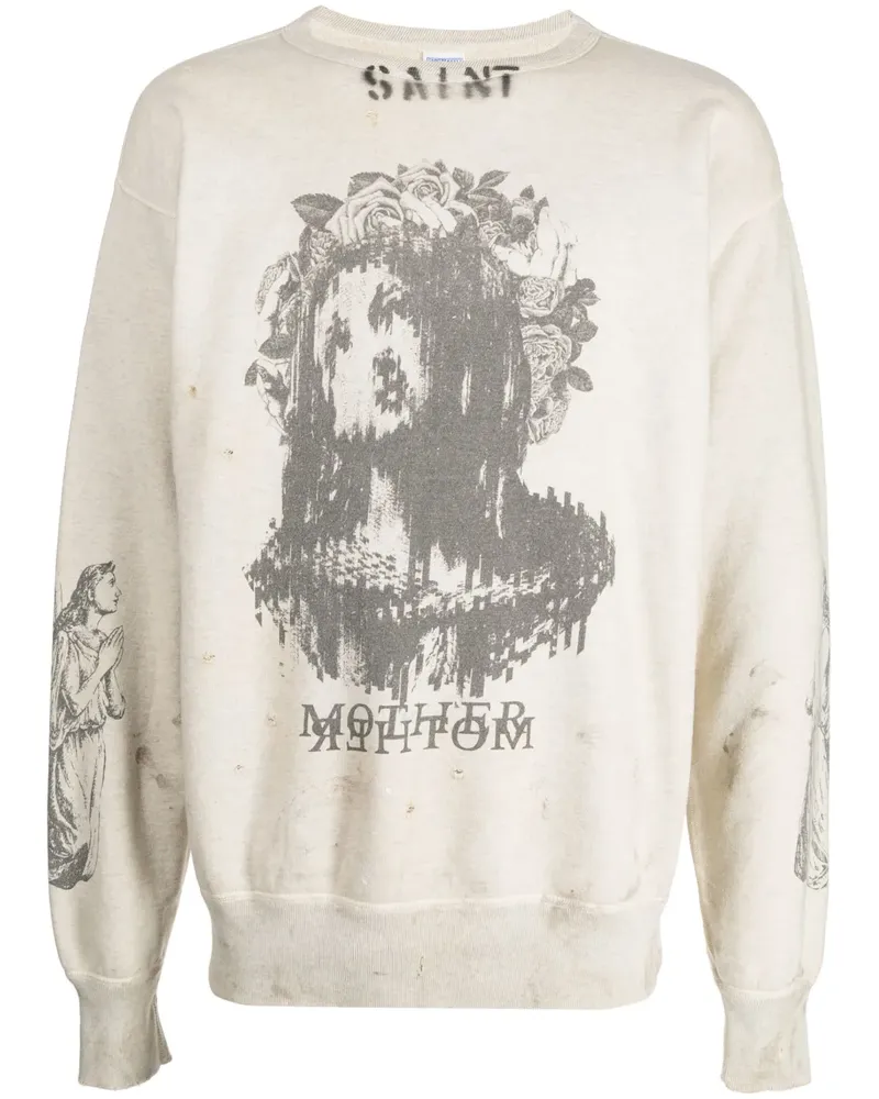 SAINT MXXXXXX Sweatshirt mit grafischem Print - Grau Grau