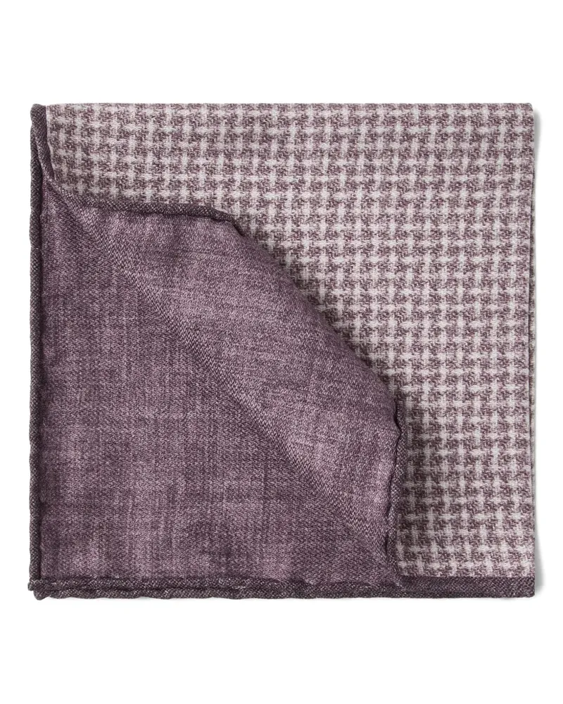 Brunello Cucinelli Einstecktuch mit Hahnentrittmuster - Violett Violett