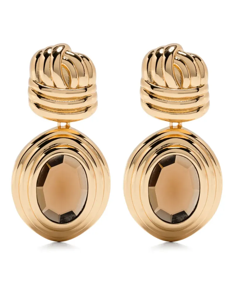 Self-Portrait twisted-detail earrings - Gold Gold