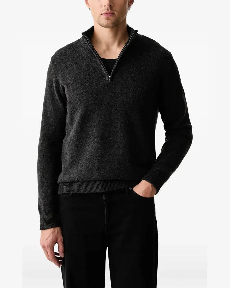 Hackett quarter-zip elbow-patch sweater - Grau Grau