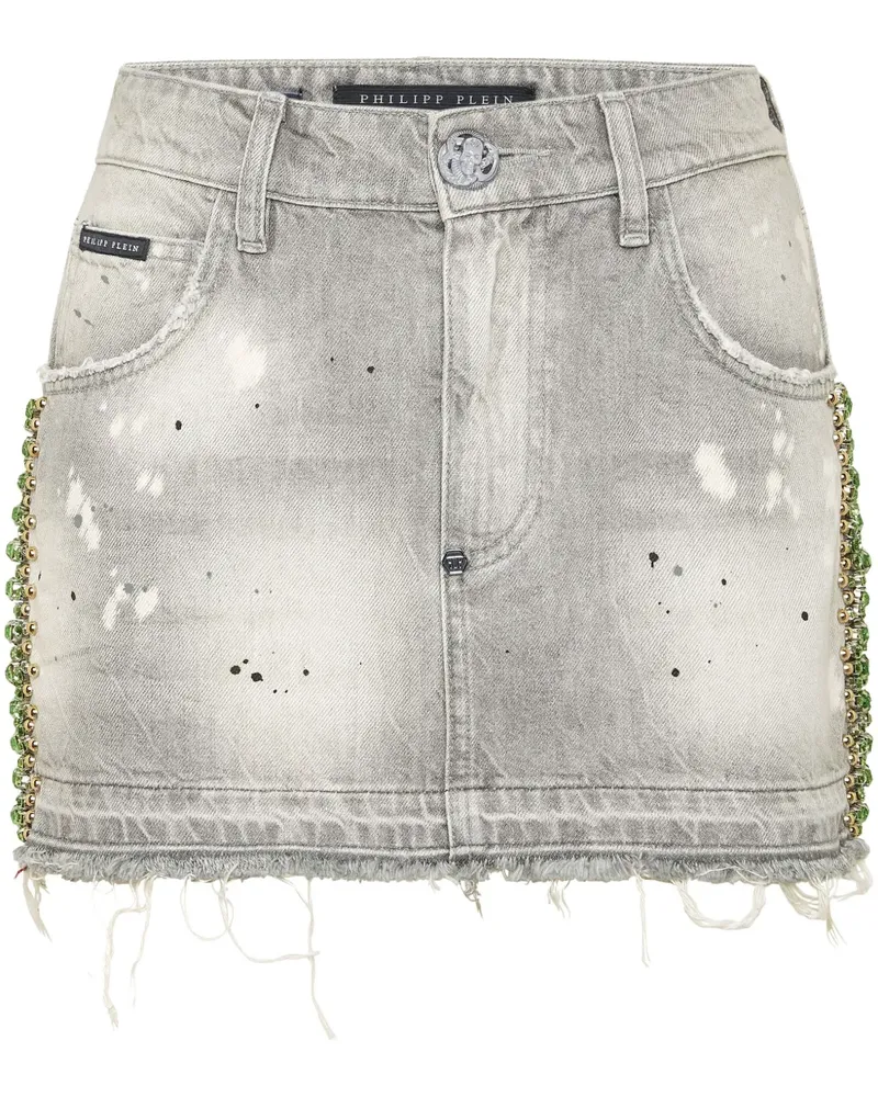 Philipp Plein Minirock mit Kristallen - Grau Grau