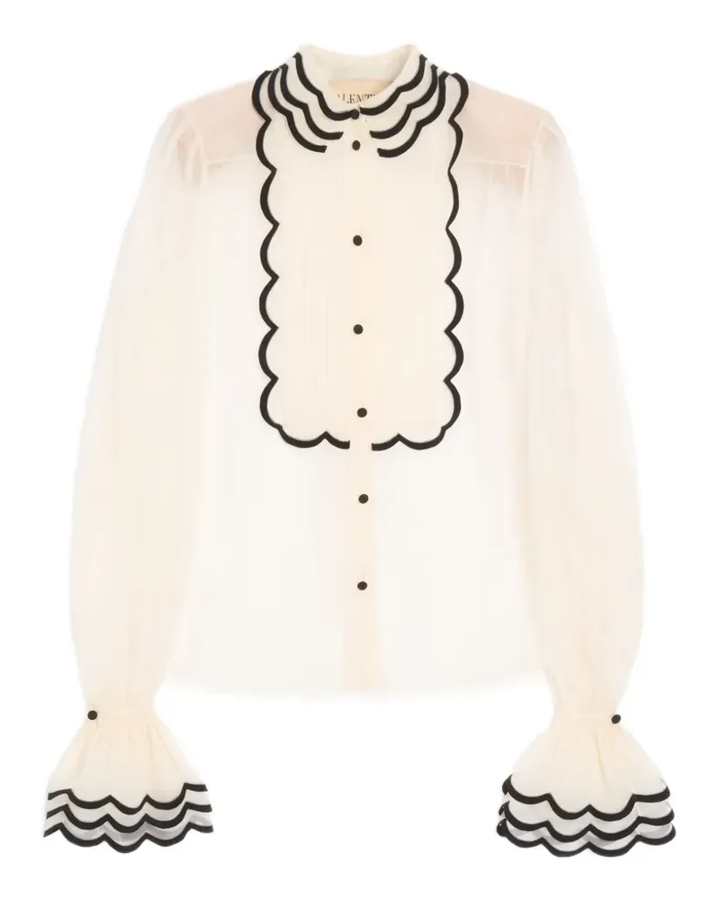 Valentino Garavani embroidered organza shirt - Nude Nude
