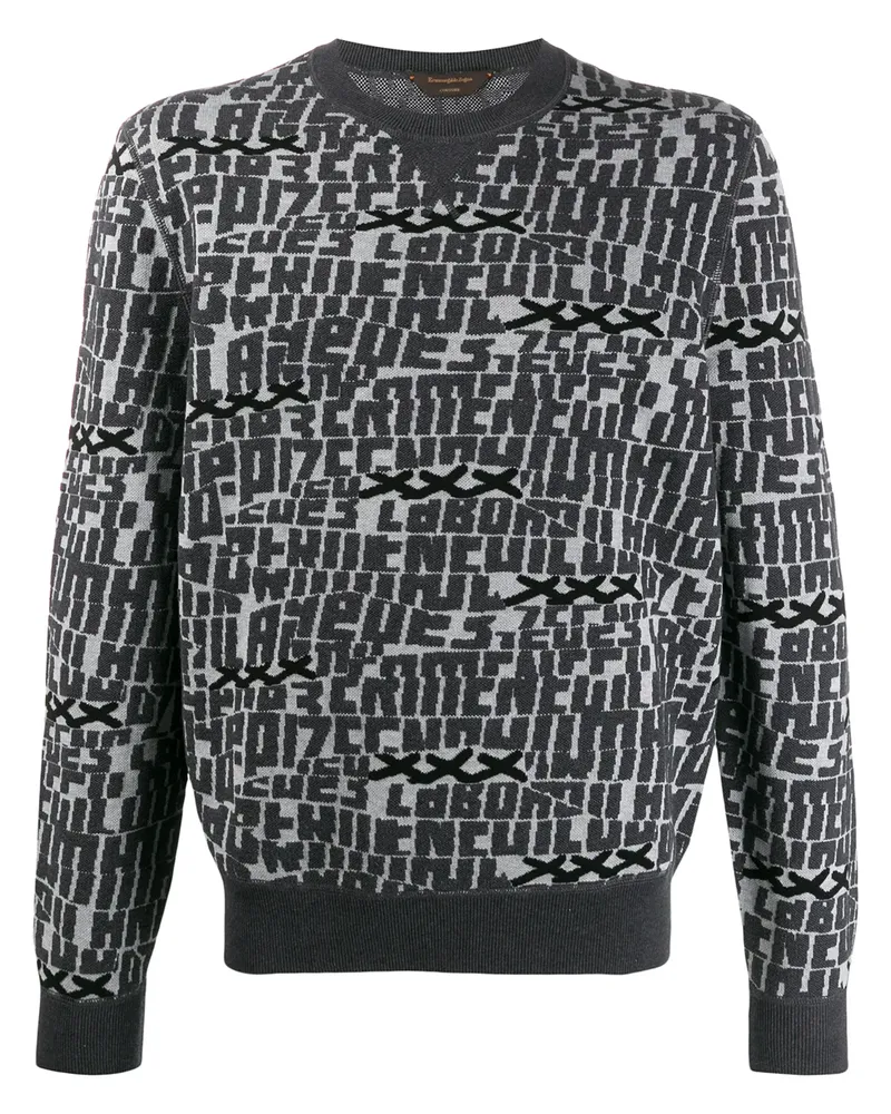 Ermenegildo Zegna Pullover mit Buchstabenmuster - Grau Grau
