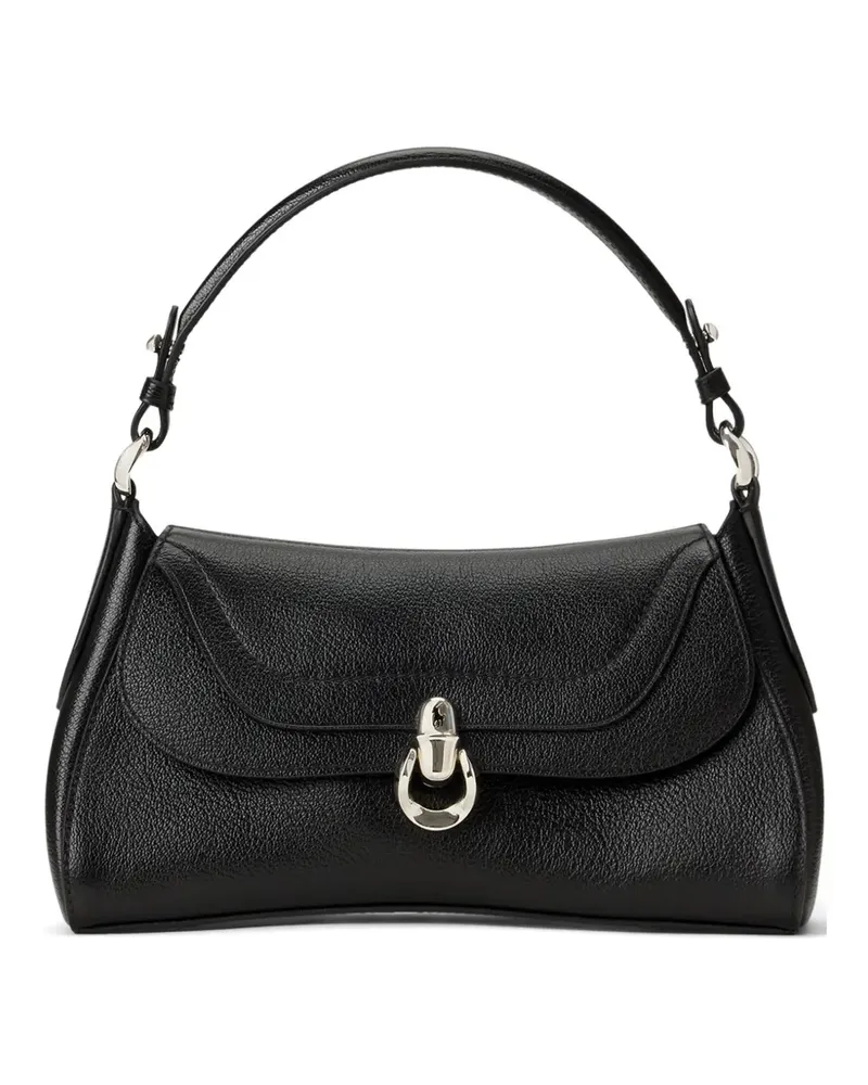 Ralph Lauren Schultertasche aus gekörntem Leder - Schwarz Schwarz
