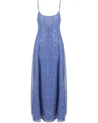 Emporio Armani Spaghettikleid mit Pailletten Blau