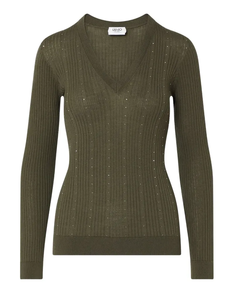 Liu Jo wool sweater with V-neck - Grün Grün
